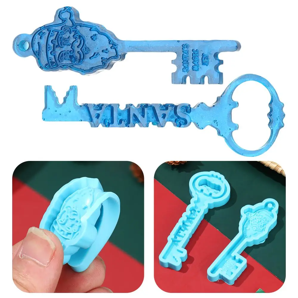 

Jewelry DIY Crafts Silicone Keychain Mould Crystal Mold Santa Key Shape Mold Epoxy Resin