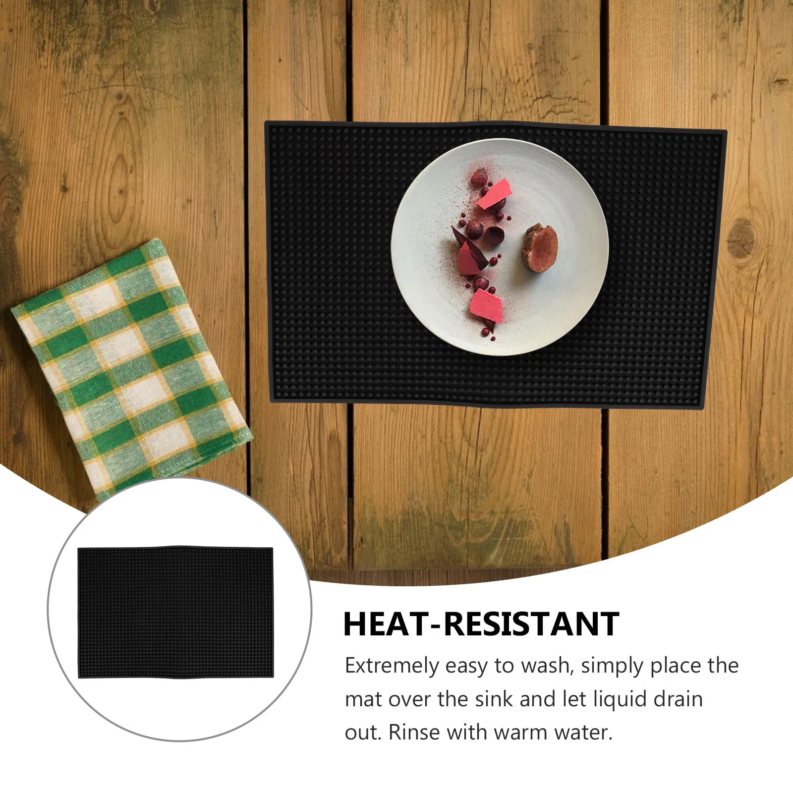 

Anti Slip PVC Bar Mat Thick Coffee Spill Mats Dry Absorbent Kitchen Counter Wear Resistant Heat Proof Easy Wash Drain