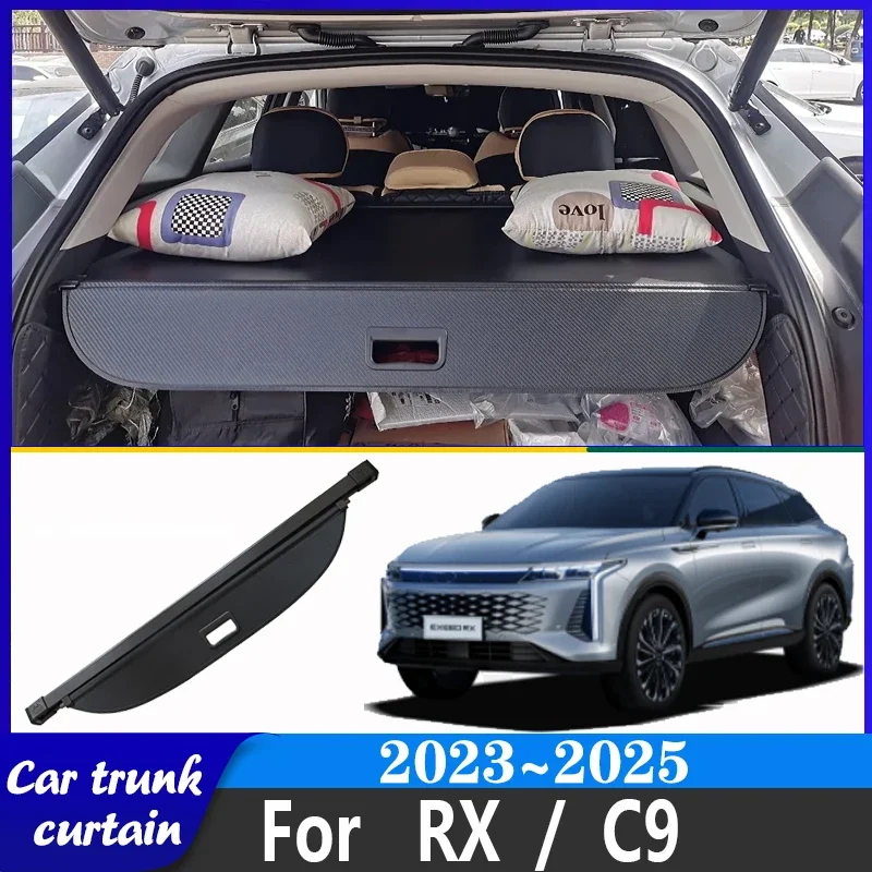 Car Trunk Curtain For Exeed RX Yaoguang Omoda C9 2023 2024 2025 Anti-peeping Trunk Luggage Rack Partition Covers Car Accessories