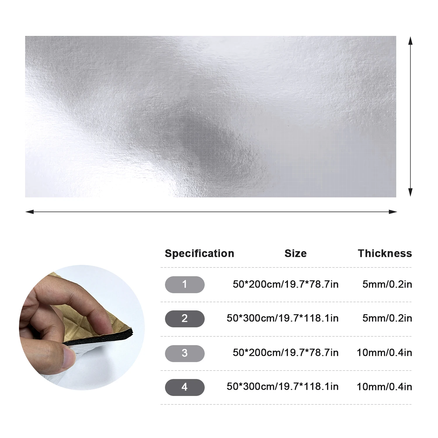 Self-Adhesive Aluminum Foil 50cm Width Engine Sound And Heat Insulation Cotton, Automotive Thermal Liner, Bonnet Heat & Noise In
