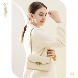 Umhängetaschen für Frauen Kette kleine quadratische Tasche Luxus Designer Echt leder Frauen Handtaschen Umhängetaschen tragbare Klappen tasche