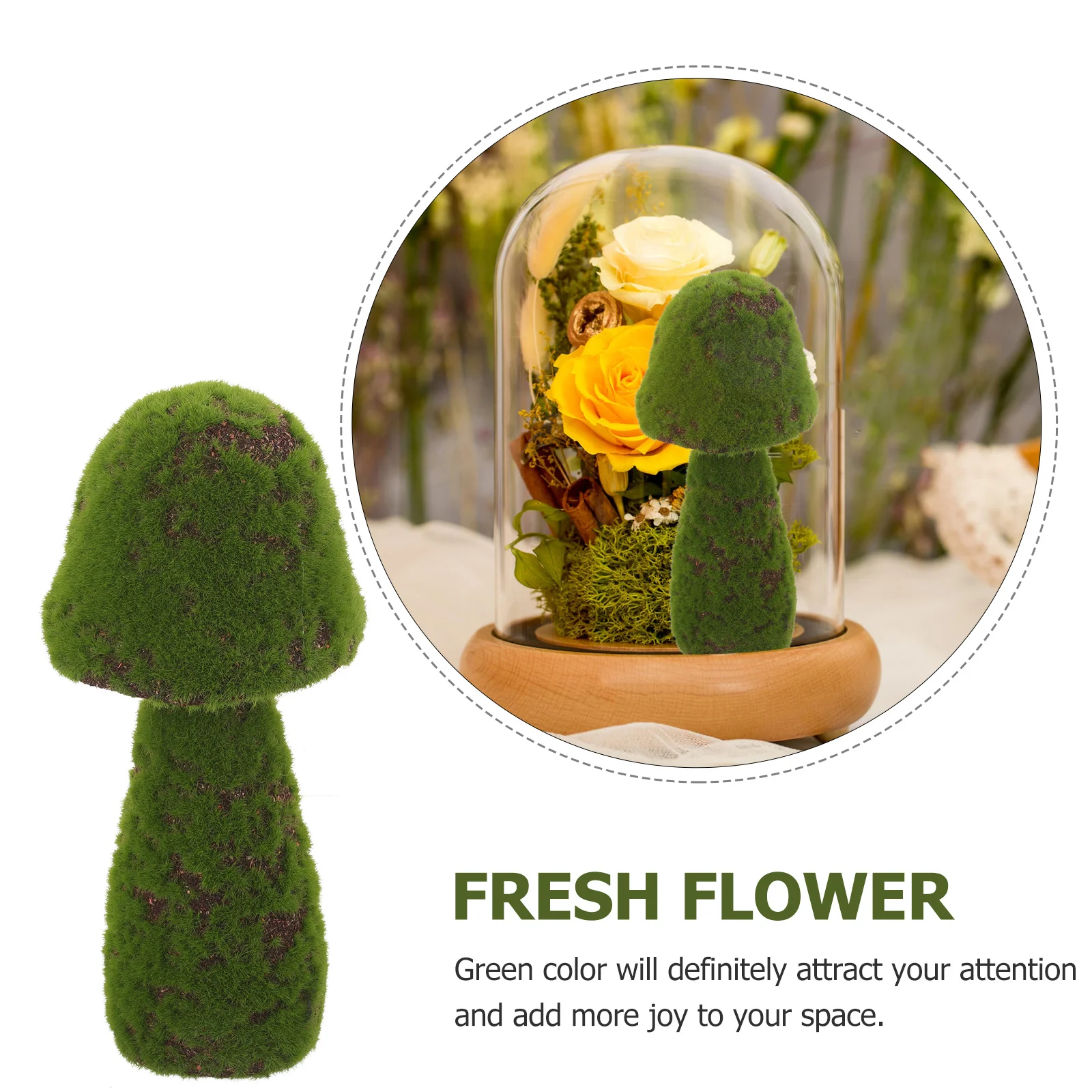 

Simulation Moss Mushroom Garden Ornament Realistic Flocked Mushroom Decor Outdoor Showcase Fake Mushrooms Mushrooms Decor