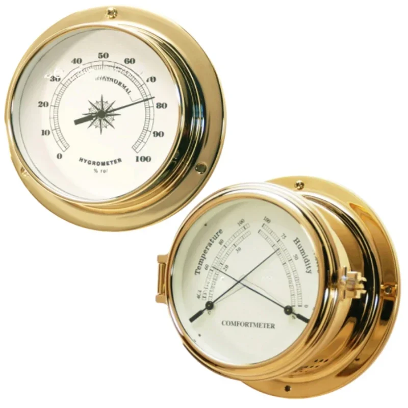 brass nautical bimetal Thermometer Hygrometer Comfortmeter temperature humility for marine ship boat yacht vessel