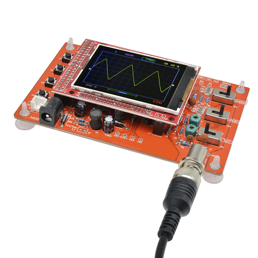 DS0138 Digital Oscilloscope 2.4 Inch TFT with LCD Display Alligator Probe Test Clip Fully Assembled for DIY Measuring Instrument