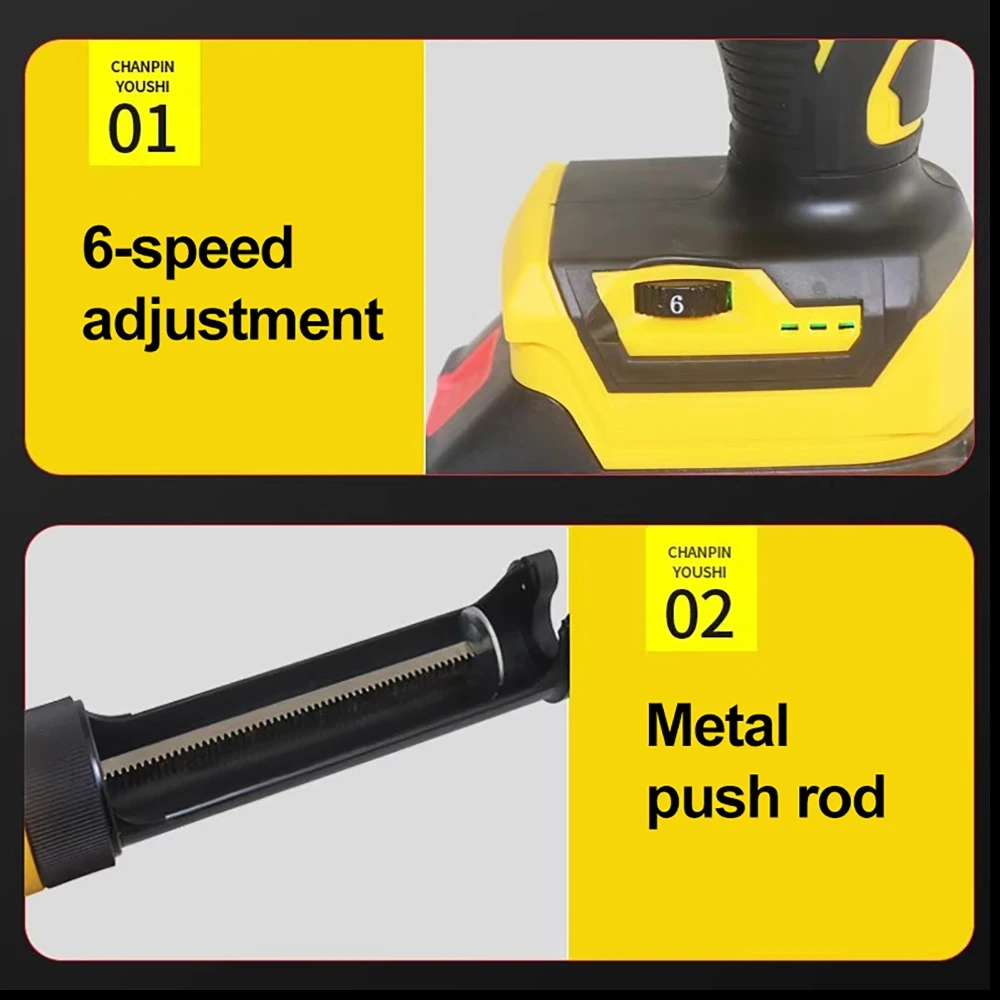 اللاسلكي الكهربائية السد تسرب الغراء بندقية 6 سرعات قابل للتعديل الاسمنت الزجاج لاصق الغراء ختم مانع التسرب أداة لبطارية ديوالت