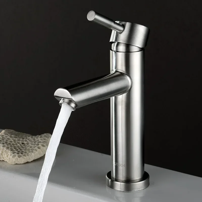 

Смеситель для раковины в туалете из нержавеющей стали 304, смеситель для горячей и холодной воды, раковина, раковина с высоким столом, смеситель для раковины