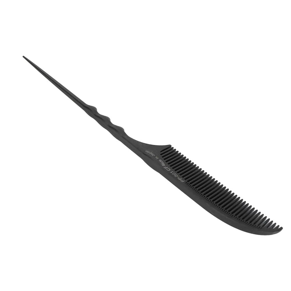For Barber Styling Professional Tail Comb Black Color Fine Tooth Hairdressing Comb Portable Carbon Fiber Styling Comb Salon Use