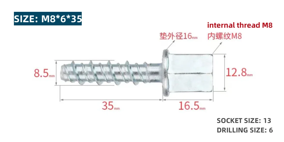 Galvanized M6 M8 1/4