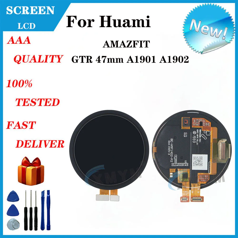 For Amazfit GTR 47mm A1901 A1902 Smartwatch LCD Display + Touch Panel Digitizer For Huami Amazfit GTR 47mm LCD Amoled Display