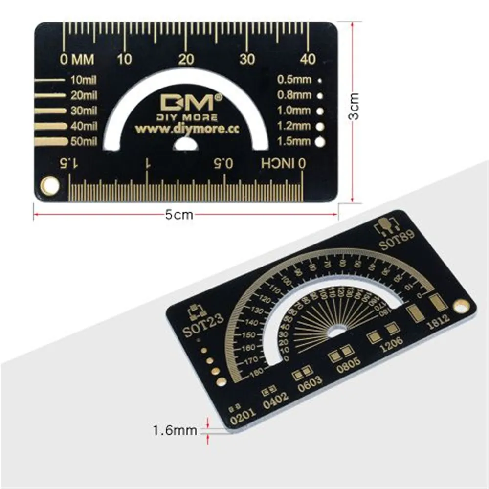 4cm 15cm 20cm 25cm Multifunctional PCB Ruler Measuring Tool Resistor Capacitor Chip IC SMD Diode Transistor Electronic Tools