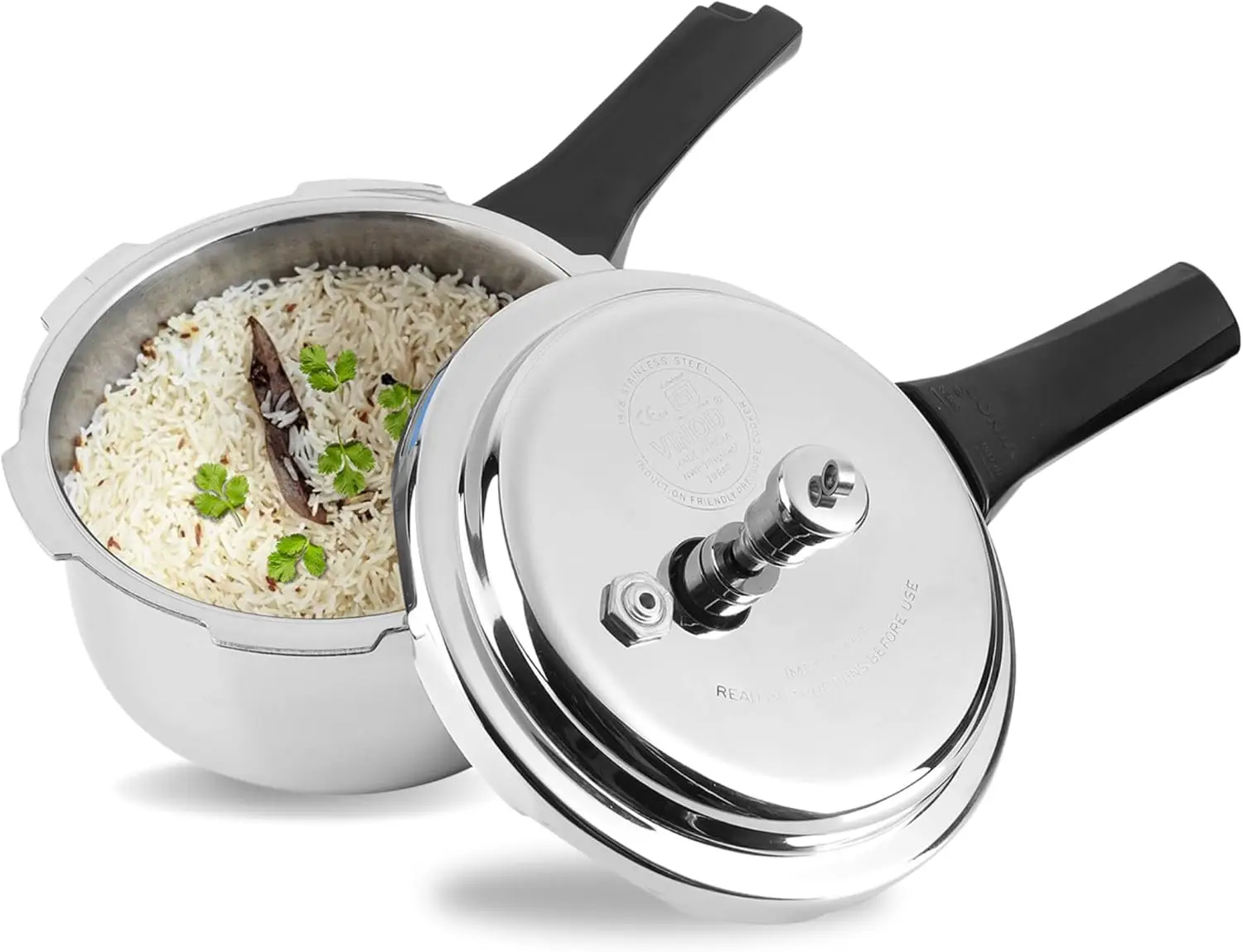 

Triply Stainless Steel Pressure Cooker 1.5L with Gasket Release, Induction & Gas Compatible, ISI Certified