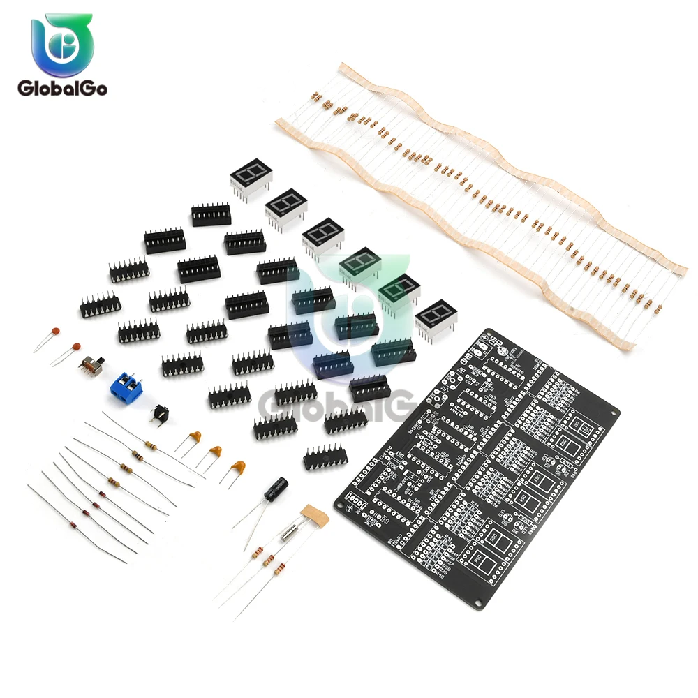 DC4.5V-5.5V 6-bit Digital LED Display Electronic Clock Production Suite DIY Self Assembly and Soldering Spare Parts Kit