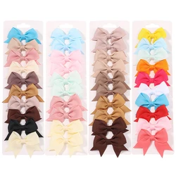 Baby Bows Hair Clips para meninas, Solid Ribbon, Bowknot Hairpin, presilhas, Handmade Headwear, Kids Hair Accessories, Cute, 10Pcs Set