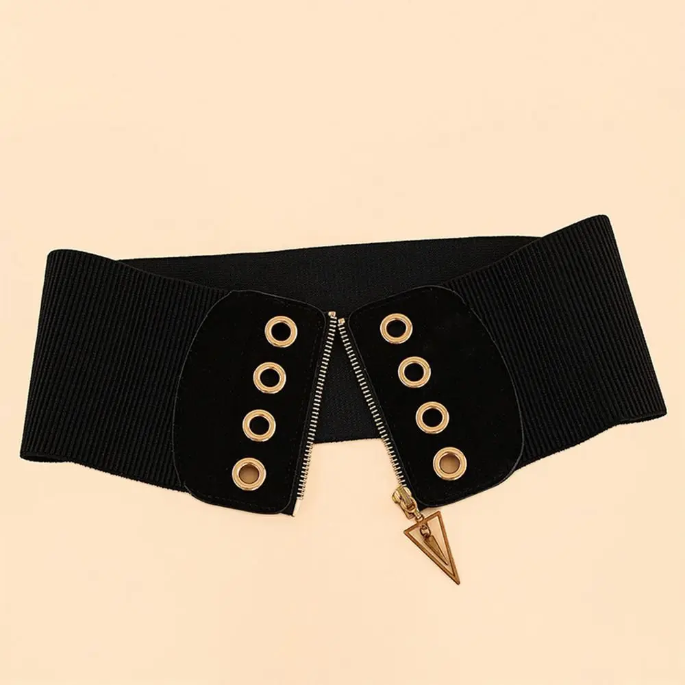 حزام مشد مرن عريض عتيق، خصر مرن أسود، أحزمة واسعة مقاس كبير، حزام بيبلوم لمعطف فستان التنورة