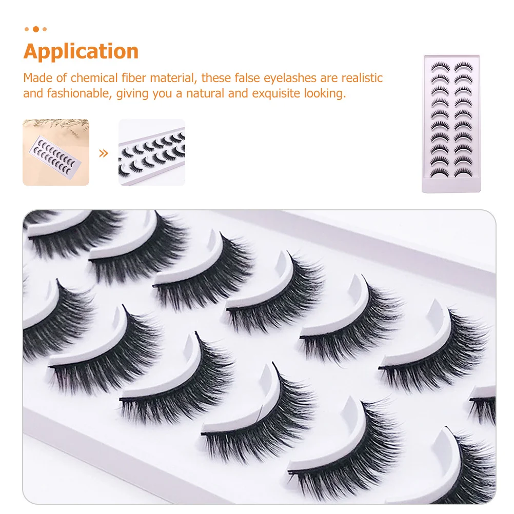 

10Pairs False Eyelashes Fashion Dense Natural Style Lightweight Makeup Fake Lashes for Eye Beauty False Lashes