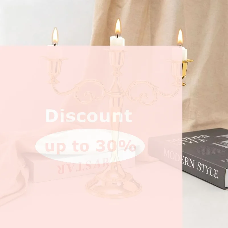 [Vintage Scroll 3 Arms Candelabra Metal Taper Candle Stand Elegant Table Ornament For Banquet Holiday Wedding Reception Decor]