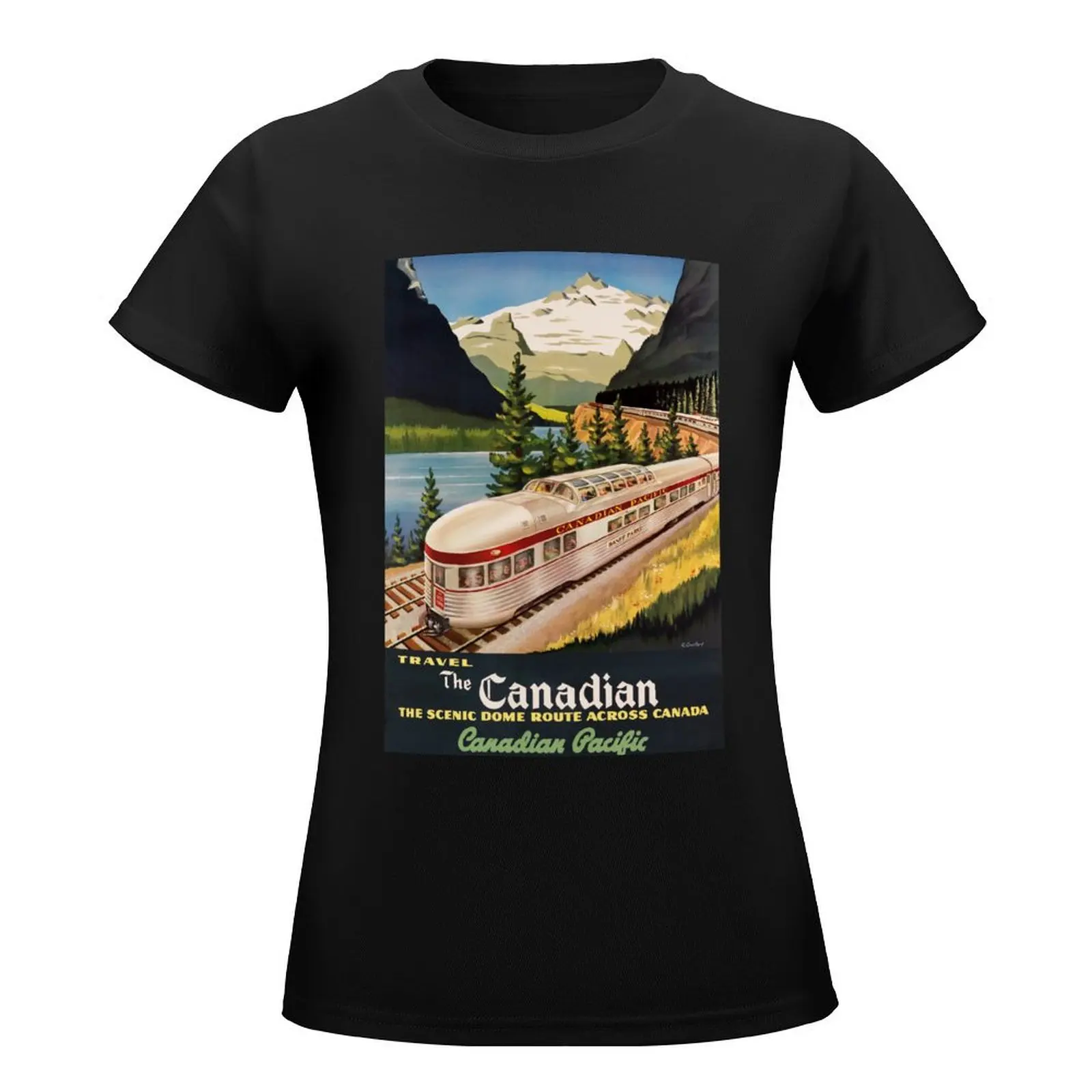 Travel the Canadian retro poster T-Shirt cute tops cute clothes plus size tops cat shirts for Women