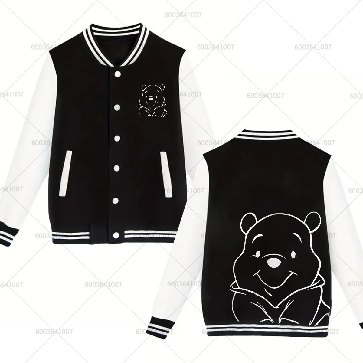 

Couple Disney Winnie The Pooh Bear Men's Women Baseball Jacket Sport Autumn Winter Classic Coats Fleece O-Neck Streetwear Hoodie