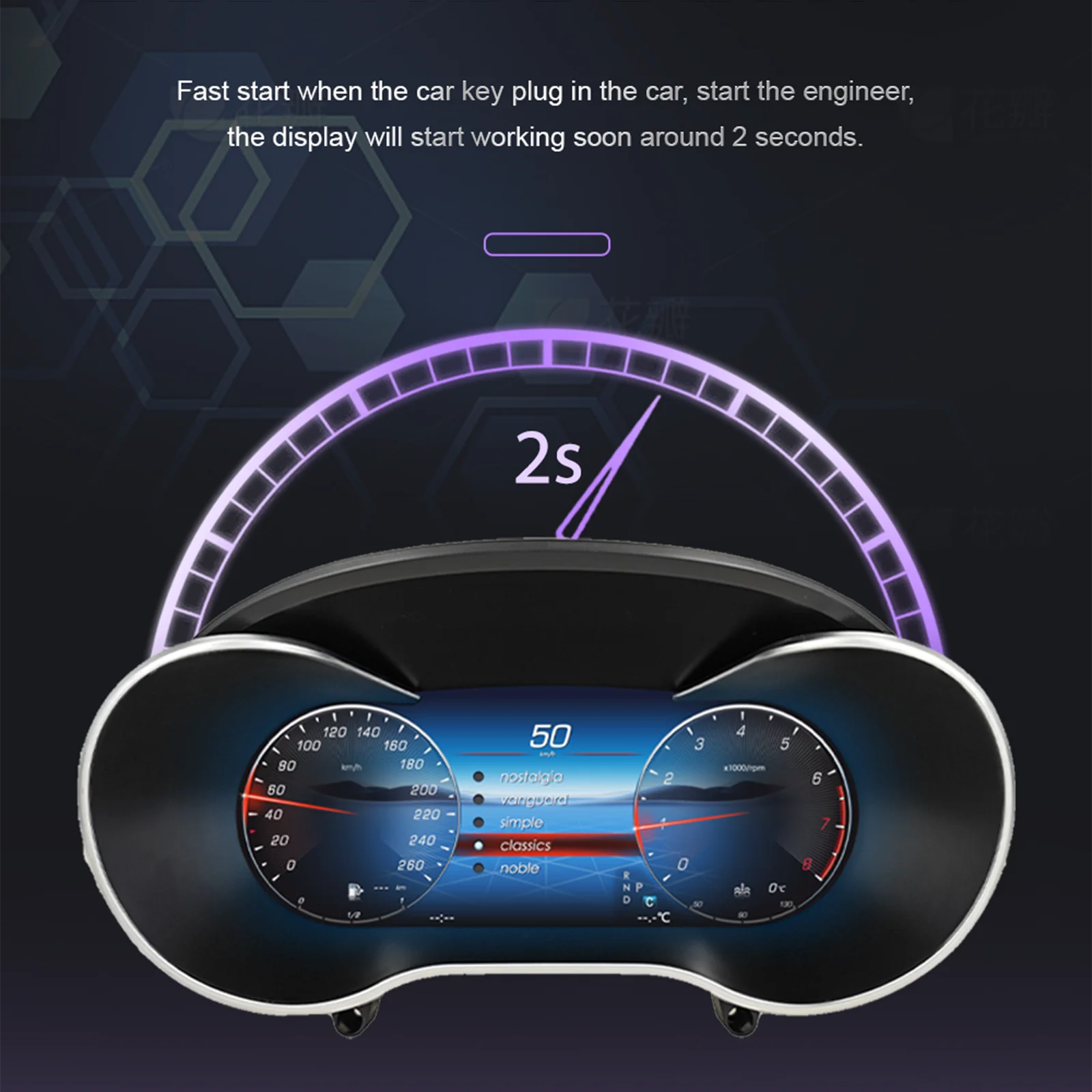 Panel de Instrumentos Digital LCD, Velocímetro para Mercedes Benz Vito W447, Años 2016, 2017, 2018, 2019, 2020, 2021, 2022, Panel de Instrumentos para Automóvil, Tablero de Instrumentos, Cabina 4