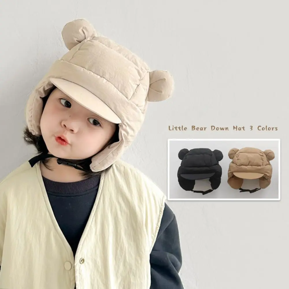 

Cold Protection Down Cotton Bomber Hat Balaclava Ear Protection Pullover Cap Parent-child Ear-flapped Hat Riding and Skiing