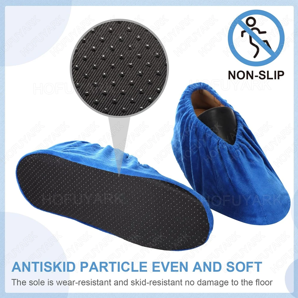3Pairs Shoe Covers Dustproof Non-woven Reusable Boot Shoe Covers for Students Adults Household Workplace Non-slip Foot Cover