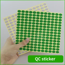 Spot qc label sticker self-adhesive PASSED label 9X13mm green white oval pass label 1 order