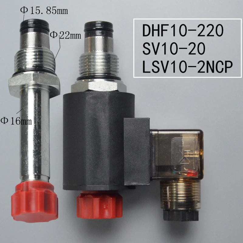 Two position two normally closed DHF10-220 solenoid valve threaded plug-in hydraulic valve SV10-20 LSV10