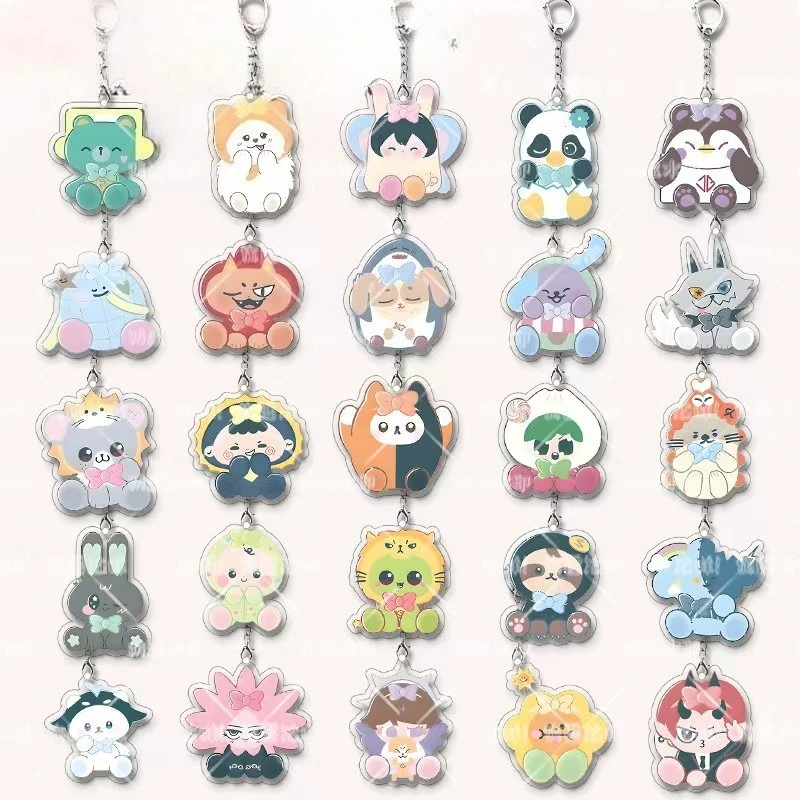 Thai Celebrity Merchandise Acrylic Keychain Cartoon Animal Hanging Pendant Decor Keyring Backpack Creative Fans Collection Gift