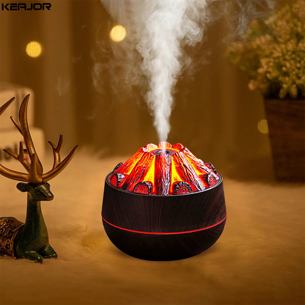 Mini Air Humidifier USB Electric Charcoal Fire Humidifier 300ML Air Humidifier Mist Maker Ultrasonic Diffuser for Home Bedroom