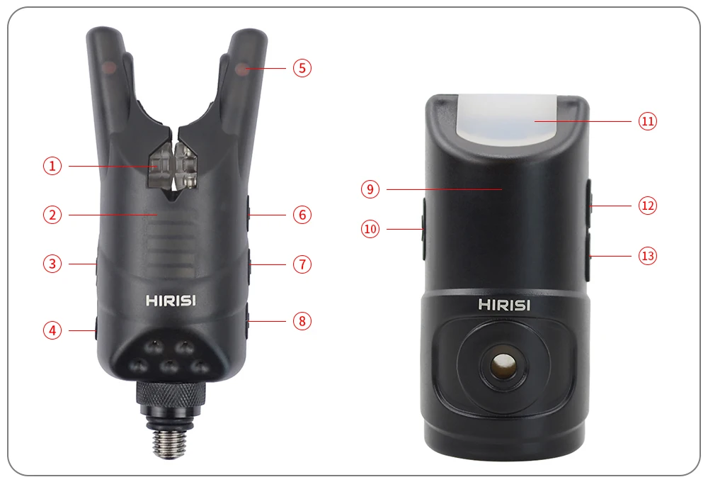 Hirisi Karpfenangel-Alarmset Drahtloser Bissanzeiger Elektronischer Fischbiss-Alarm für Karpfenangel-Ausrüstung HRS1 – Detail 5