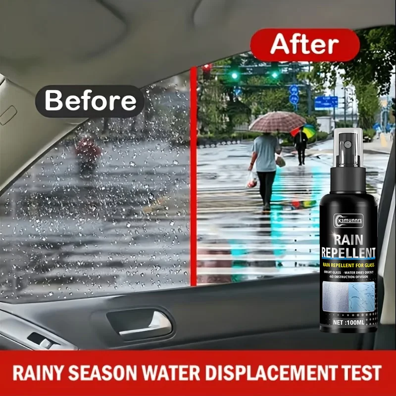 Anti-Fog Spray for Car Windshield, Mirrors & Glasses – Long-lasting defogger forms water & mist repellent coating for crystal