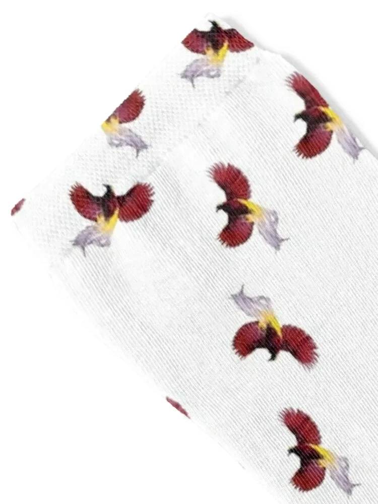 Papua New Guinea Special Red Bird of Paradise Designs and Prints Socks New year's Wholesale designer brand Socks Women's Men's