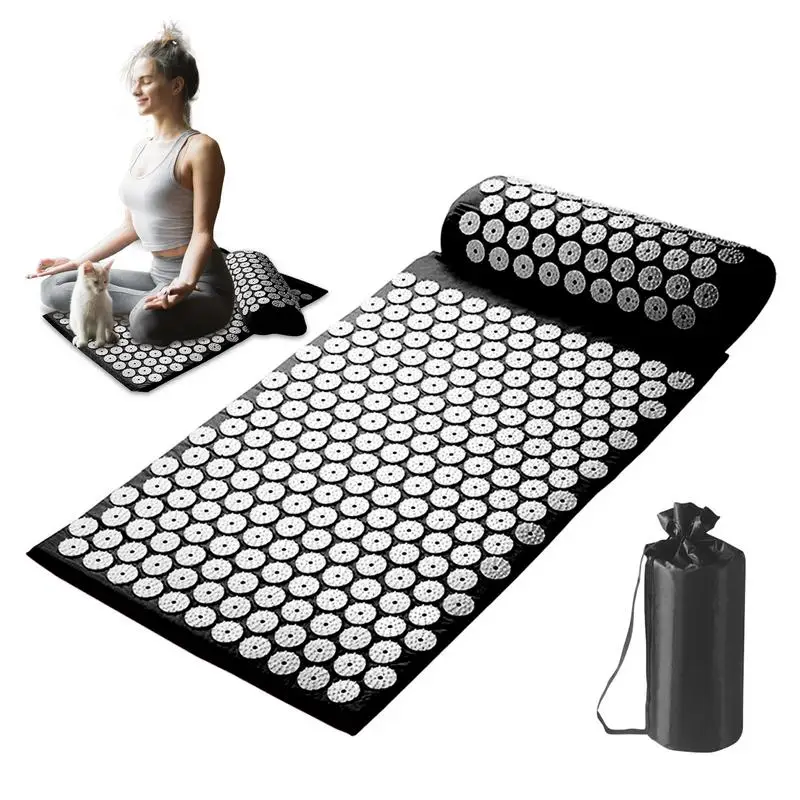 Spike Mat Meditation Mat Massage Set With Pillow Pressure Back Mat Massage Mat Set Mediation Accessories for Home Office