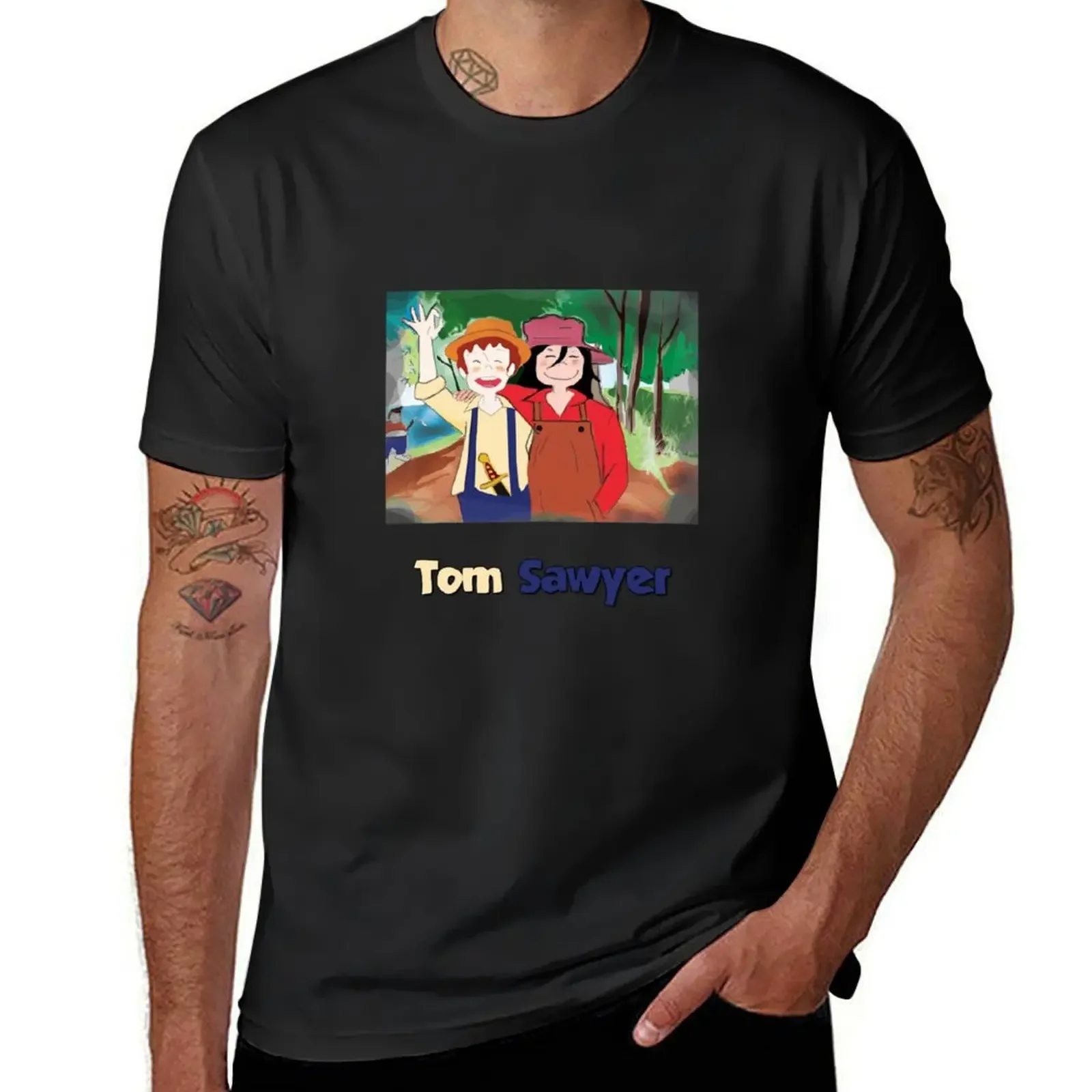 

Tom Sawyer and Huckleberry Finn T-Shirt cotton man t-shirts vintage anime shirt Blouse mens graphic t-shirts