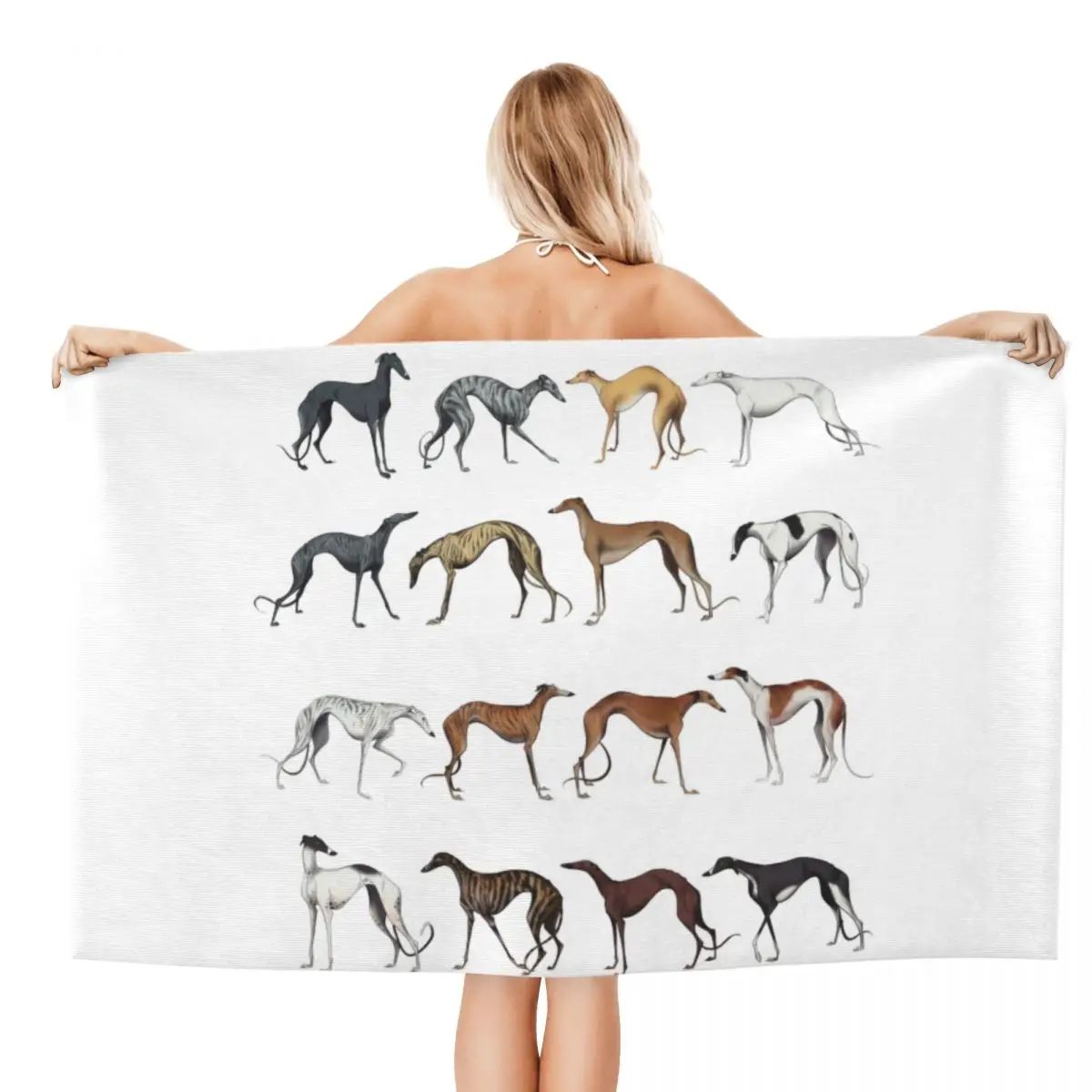 Custom Cute Whippet Sighthound Dog Quick Dry Microfiber Bath Beach Towel Absorbent Greyhound Hound Pool Shower Towels