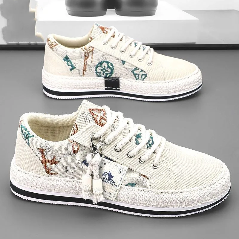 Men's Canvas Shoes Casual Men Canvas Shoe Summer Trend Sports Low Top Soft Soles Versatile Work Versatile Casual Sneaker Shoes