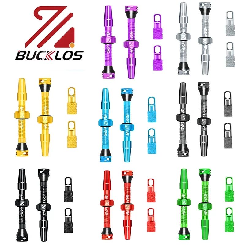 BUCKLOS Bicycle Bike Tubeless Presta Valves Stems Aluminium Alloy 40/44/55/60mm Presta Valve MTB Tubeless Rim Valve