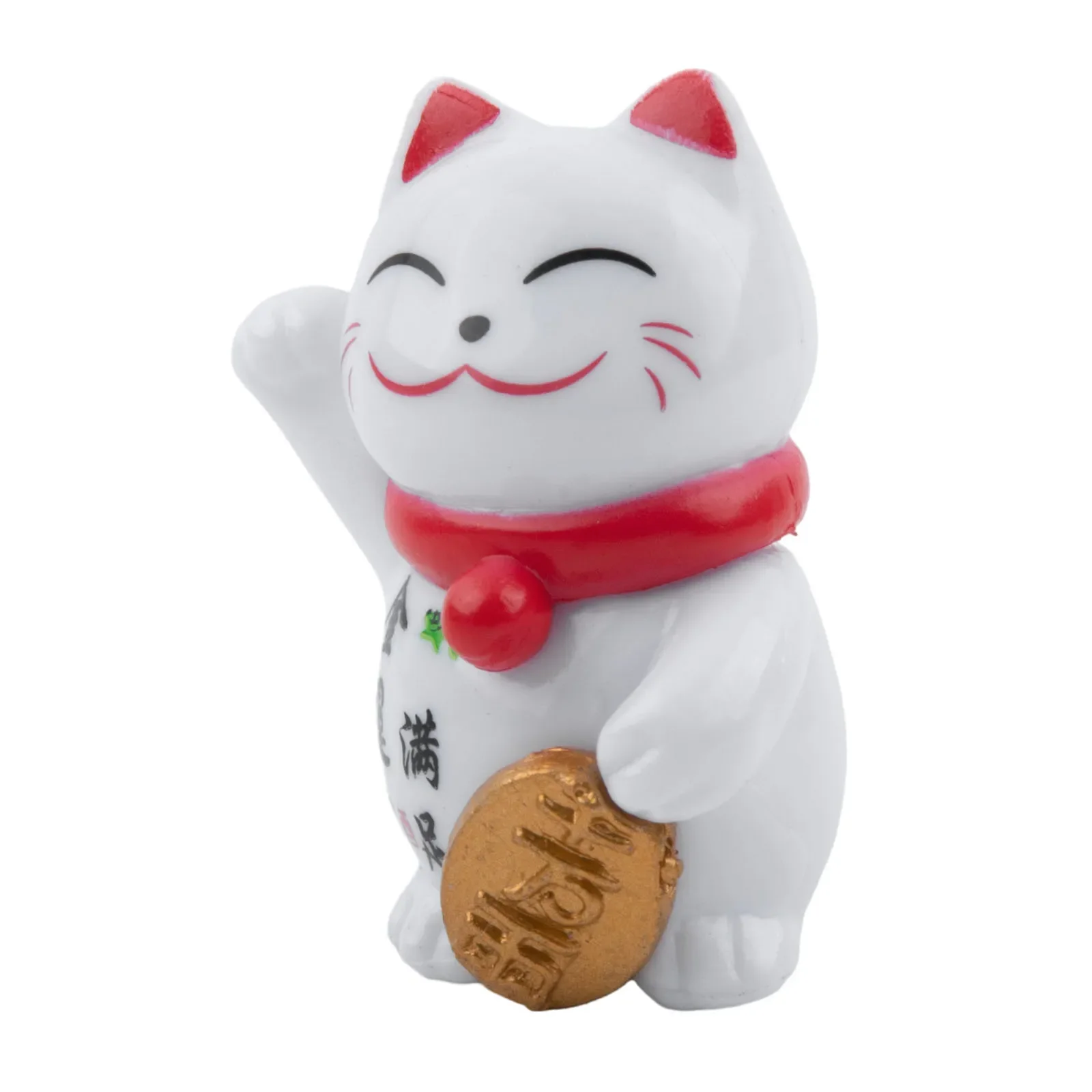 Cute Small Lucky Cat Chinese Wealth Waving Cat Welcome Waving Cats For Home Car Ornament Cats Sculpture Statue Decoration Gifts