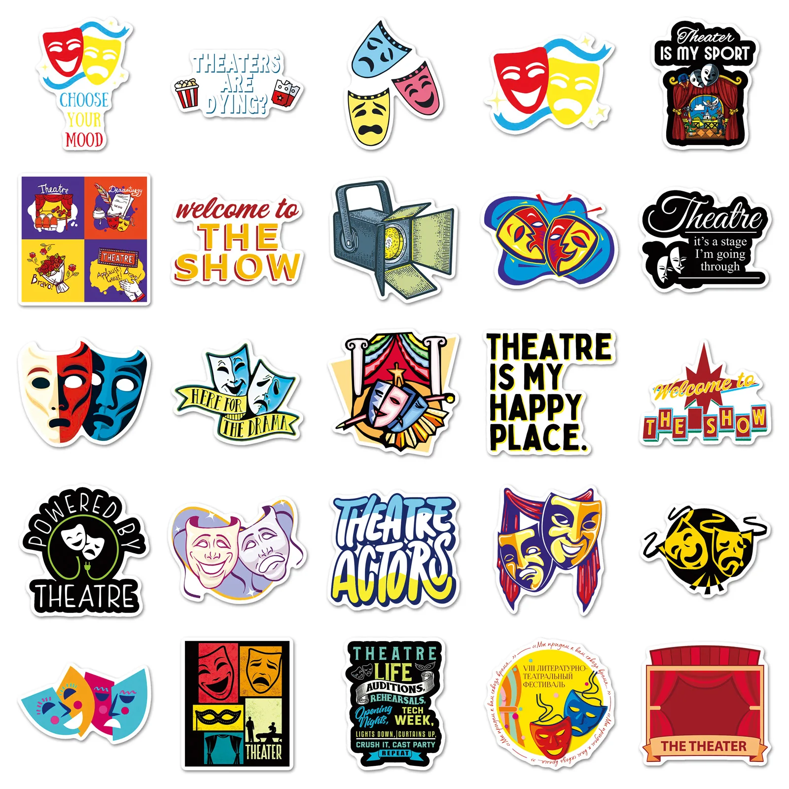 50 pièces autocollants de drame de scène occidentale dessin animé drame créatif Graffiti jouet décoration bricolage valise réfrigérateur ordinateur portable guitare téléphone décalcomanies