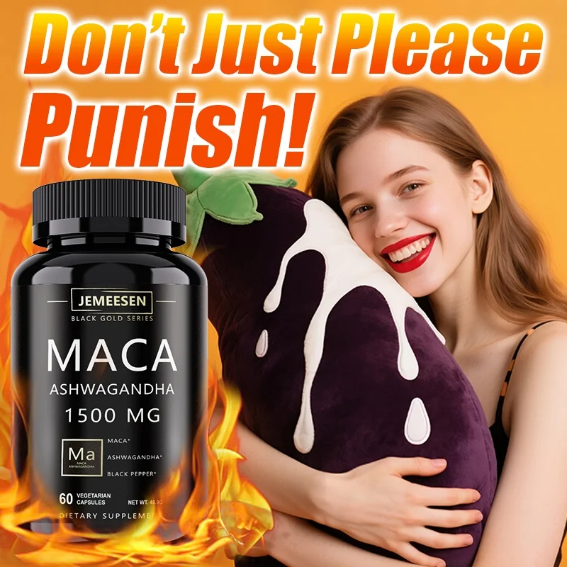 

Maca Root Capsules With Maca Root Extract,Ashwagandha,Black Pepper,Potent & Highly Pure, Energy & Endurance