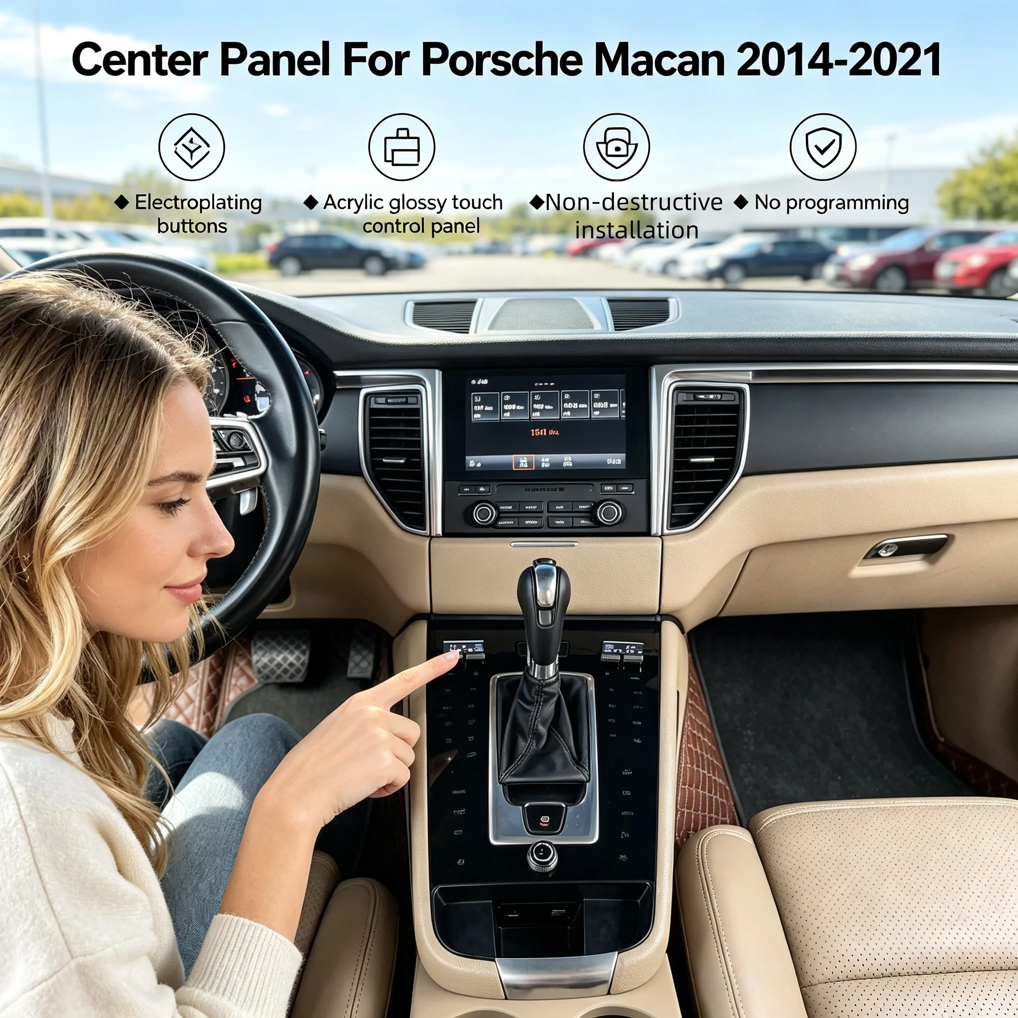 Car Digital Console Front AC Panel Full Touch 2024 Style Upgrade For Porsche Macan 2014-2021 Multimedia Player Touch Control