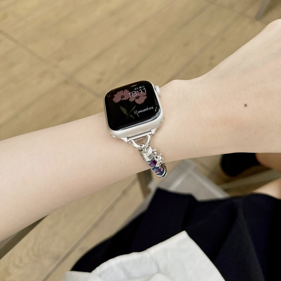 Cinturino in pelle intrecciata per cinturino Apple Watch Ultra 49 38 41 40 44 45 42mm Bracciali donna di lusso serie IWatch 8 7 6 SE 5 4 3 Correa