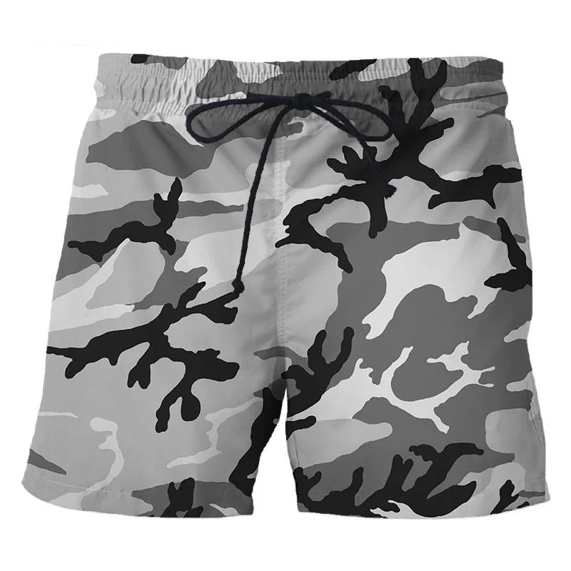 Camouflage 3D Printed Short Pants Men\'s Outdoor Sports Board Shorts Unisex Fashion Casual Swimming Shorts Beach Trunks Clothing