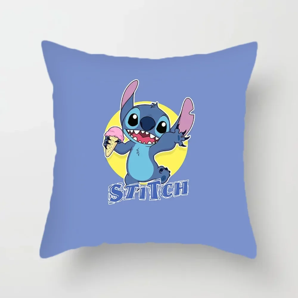 MINISO Disney Stitch Cartoon Anime Pillow Case Dust Prevention Cute Furniture for Display Sofa Decoration Festivals Gift