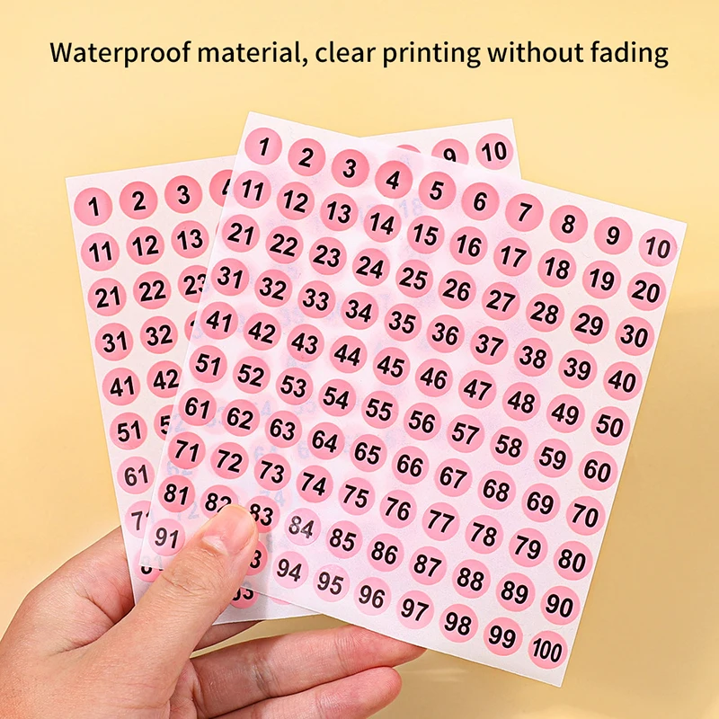 Étiquette autocollante imperméable pour vernis à ongles, numéro de vernis gel, numérotation de marque, autocollant de manucure, document, 1 à 100