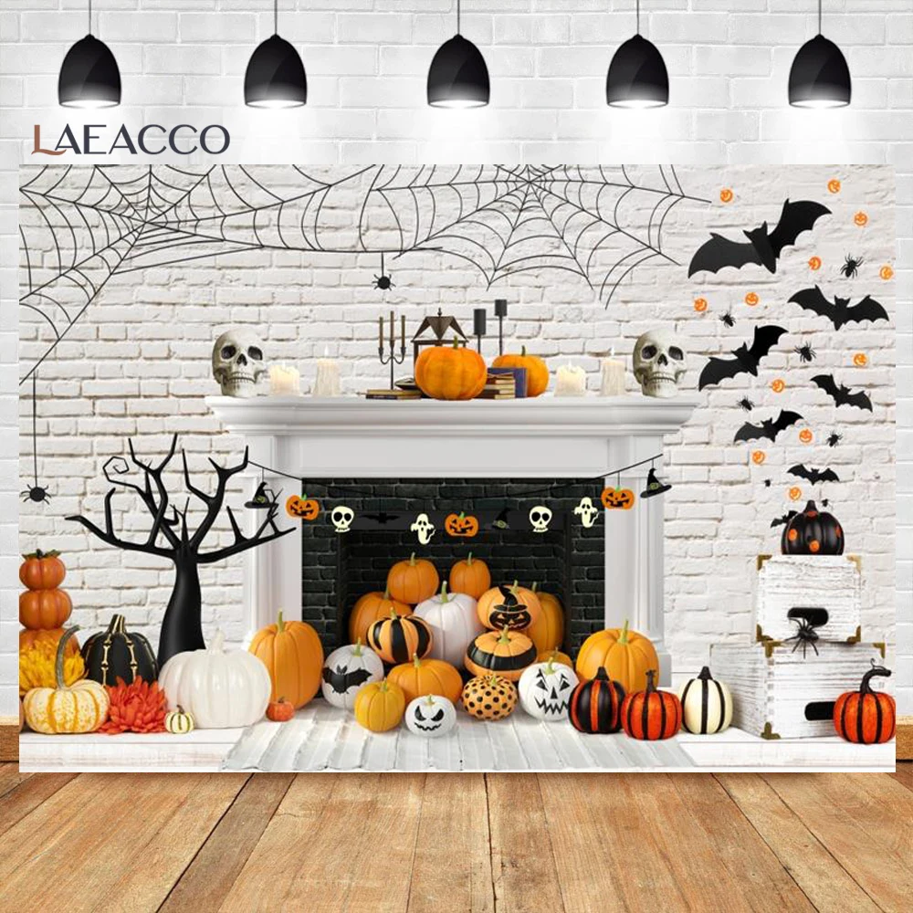 Laeacco осень осень Хэллоуин фон ферма сарай тыква урожай сено лес кленовые листья коричневая деревянная доска фон для фотосъемки