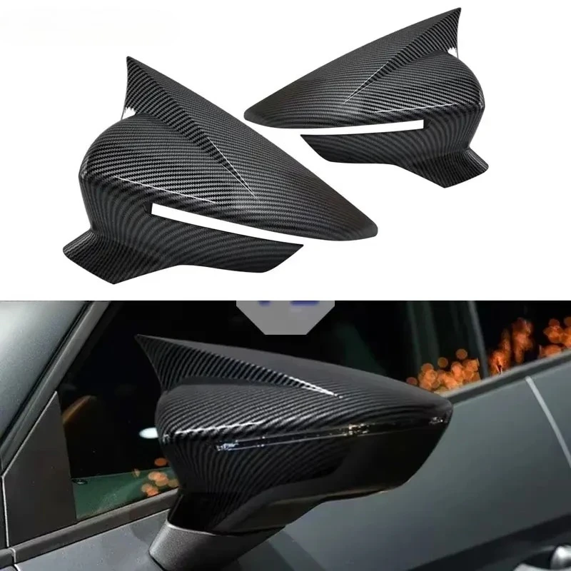 2 peças de capa para espelho retrovisor lateral do carro, compatível com SEAT Leon MK3 5F ST FR Cupra Ibiza Mk5 Arona KJ7 2017-2020