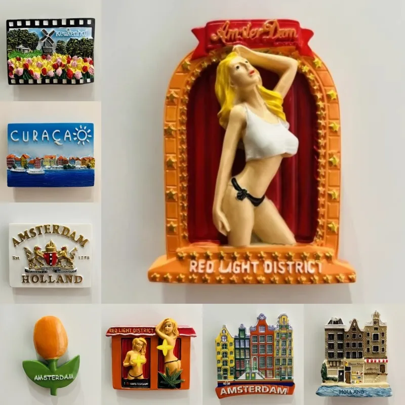 

Holland Amsterdam Fridge Stickers Keukenhof Tulips Windmill Aruba Fridge Magnets the Netherlands Souvenirs Birthday Gifts