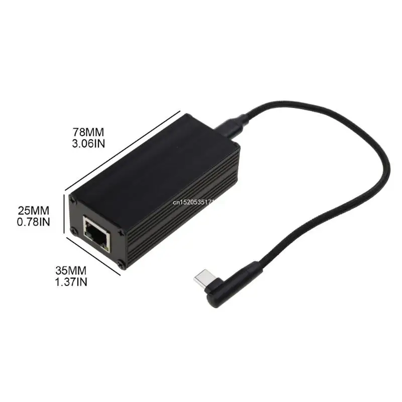 PoE naar Type-C Converter 48V PoE naar UsbC Ethernet Adapter Kaart 10/100Mbps PD3.0 Opladen 1500V Hoogspanning Isolatie Dropship