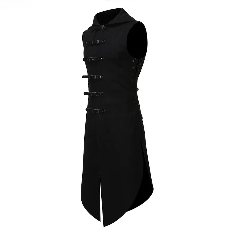 

Men's Black Gothic Steampunk Renaissance Vest Medieval Victorian Double Breasted Suit Vest Stage Role-playing Ball Costume
